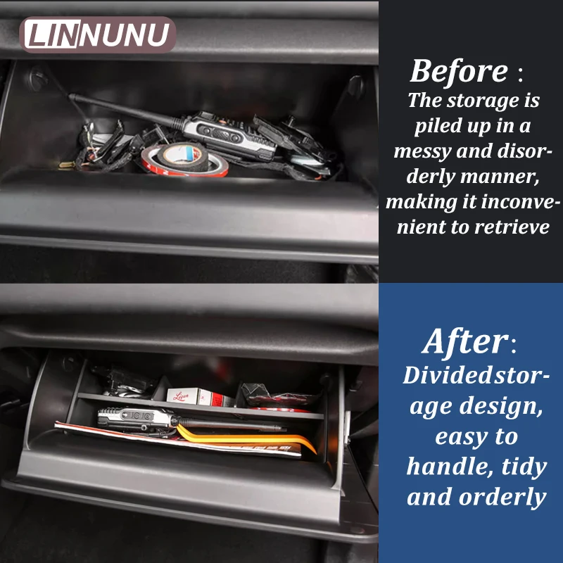 LINNUNU For Tank 300 Passenger seat Glove box storage partition Storage of miscellaneous items Storage box Interior modification