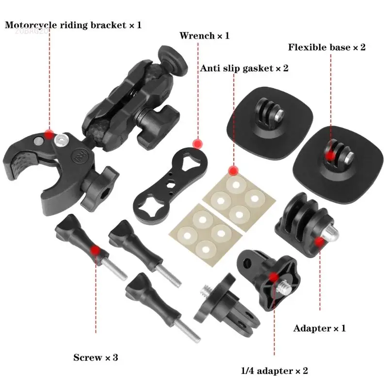 Adjustable Holder Camera Clamp Mount Round Mount for Action Cameras Socket Arm Round Head Adapter Perfect for Outdoor