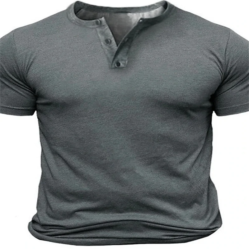 Sommer Herren Pullover Boutique Farbverlauf Bedruckt Atmungsaktiv Knopfleiste Pullover Herrenbekleidung 3D Waffel Kurzarm Mode-Oberteil – Detail 8