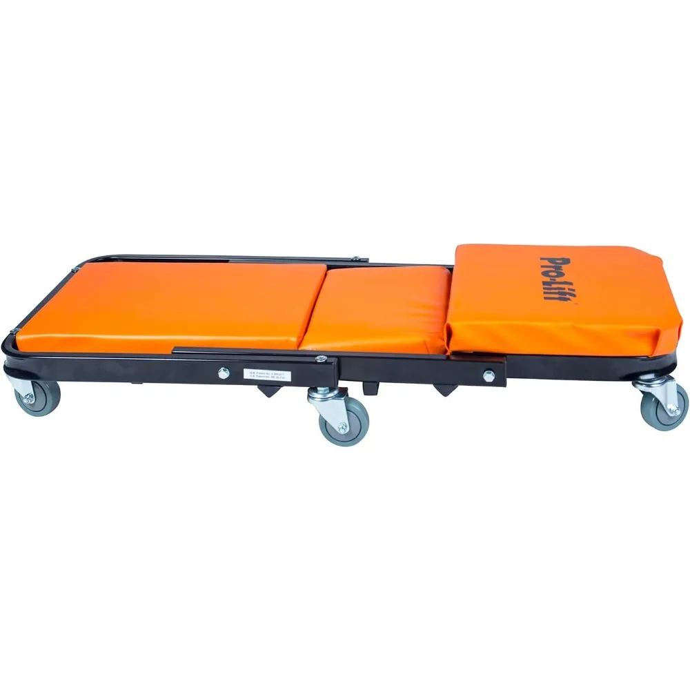 Foldable Z Creeper - 2-in-1 Rolling Folding Car Creeper & Seat - 40" Adjustable Roller Garage Chair Lay Down or Sit