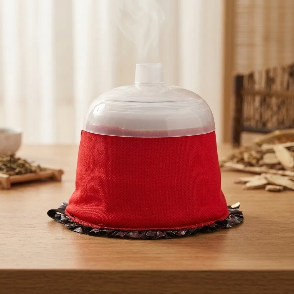 Efficient Moxibustion Smoke Control Cover Featuring Activated Carbon Filtration and Heat Resistant Design 18x18cm Red