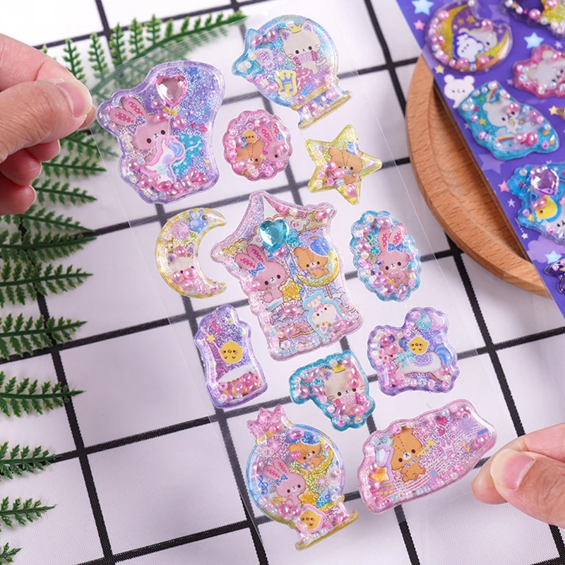 1Pcs Kawaii Cartoon Rabbit Stickers With Fragrant 3D Sticker Cute Bunny Decal Diary Scrapbooking Stationery Sticker