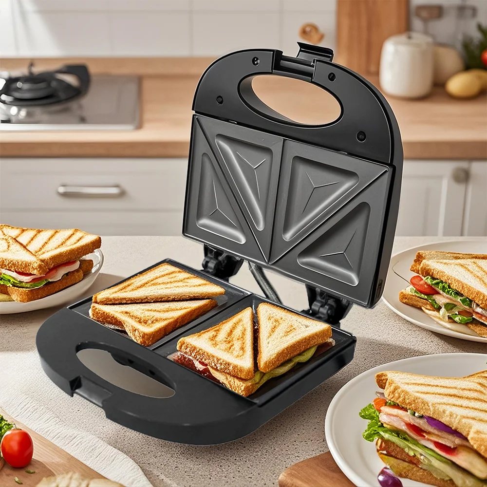 Máquina para hacer gofres eléctrica profesional, electrodomésticos de cocina, máquina para hacer gofres multifunción para desayuno, sartén de hierro antiadherente