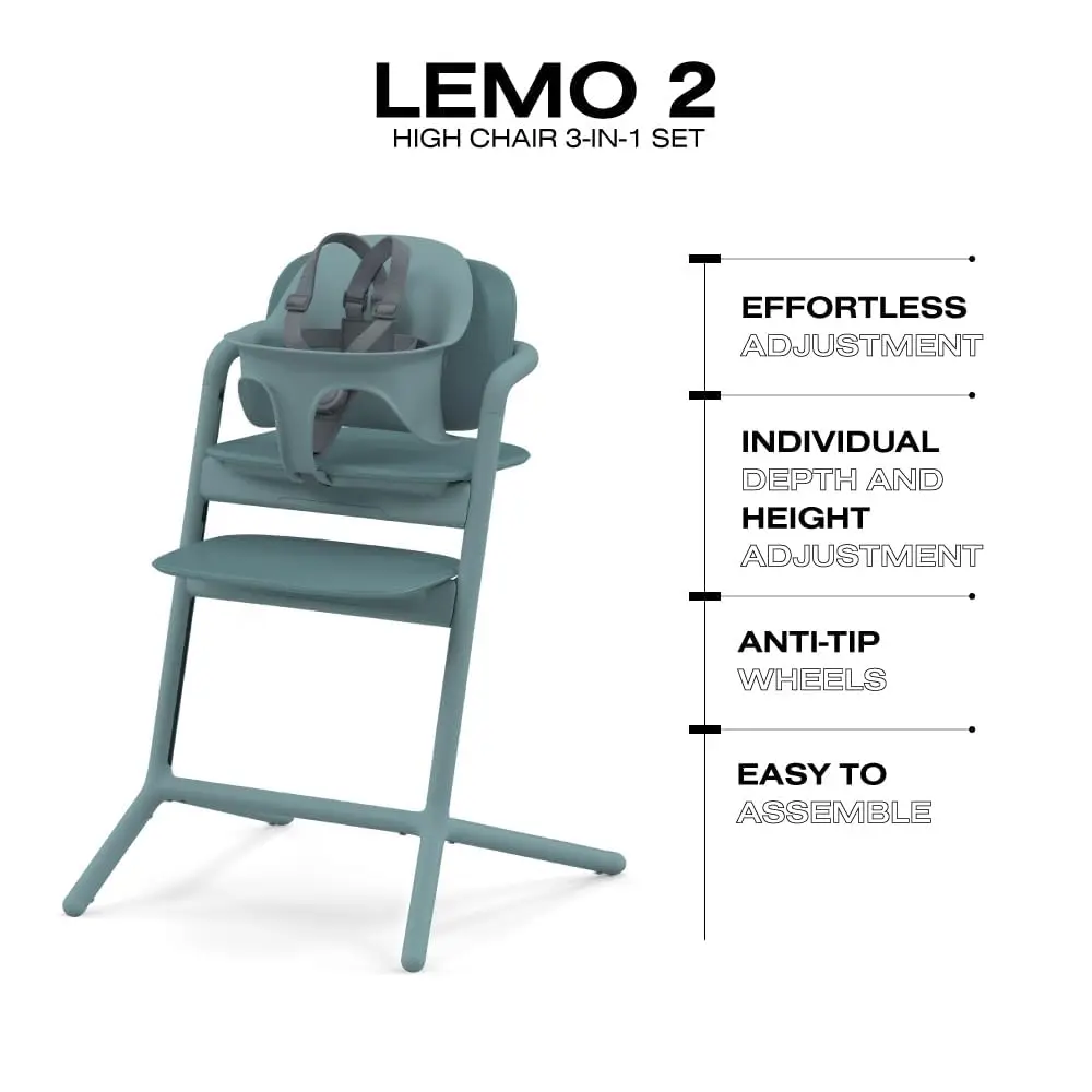 Cybex Lemo2 Generation 子供用ダイニングチェア ブランドソース ハイチェアブースター 成長機能付き リクライニングロッキングベッド