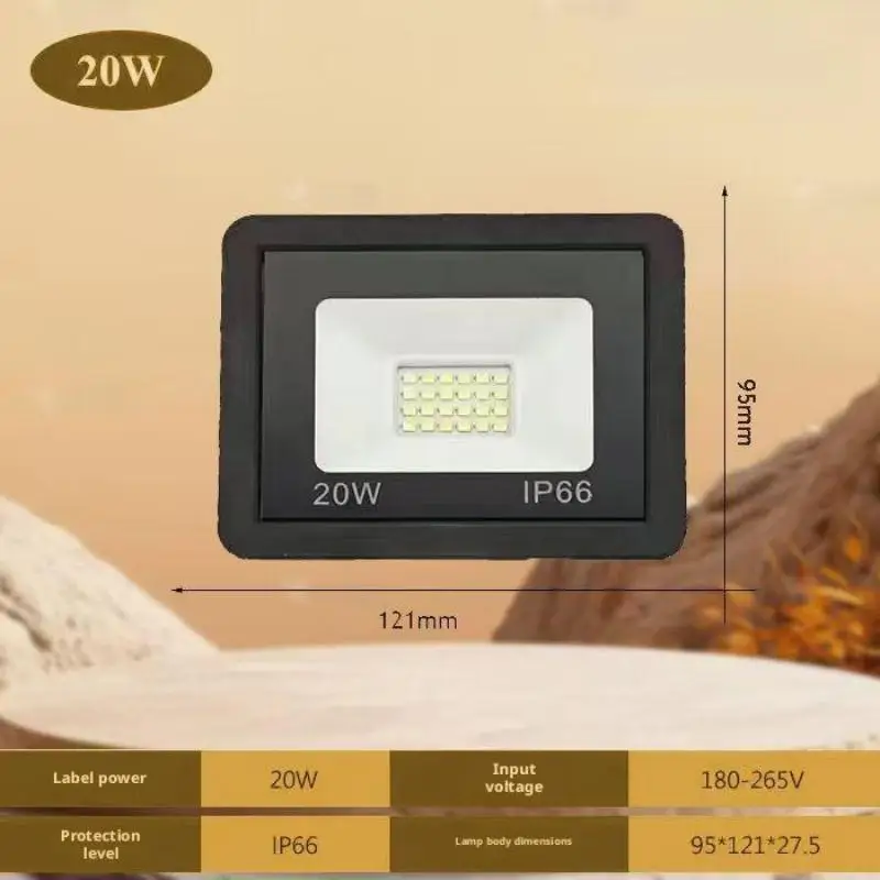 Flood Light Led Outdoor Lighting Waterproof Dustproof Floodlight High Brightness Energy-Saving Strong Lamp Projection Light