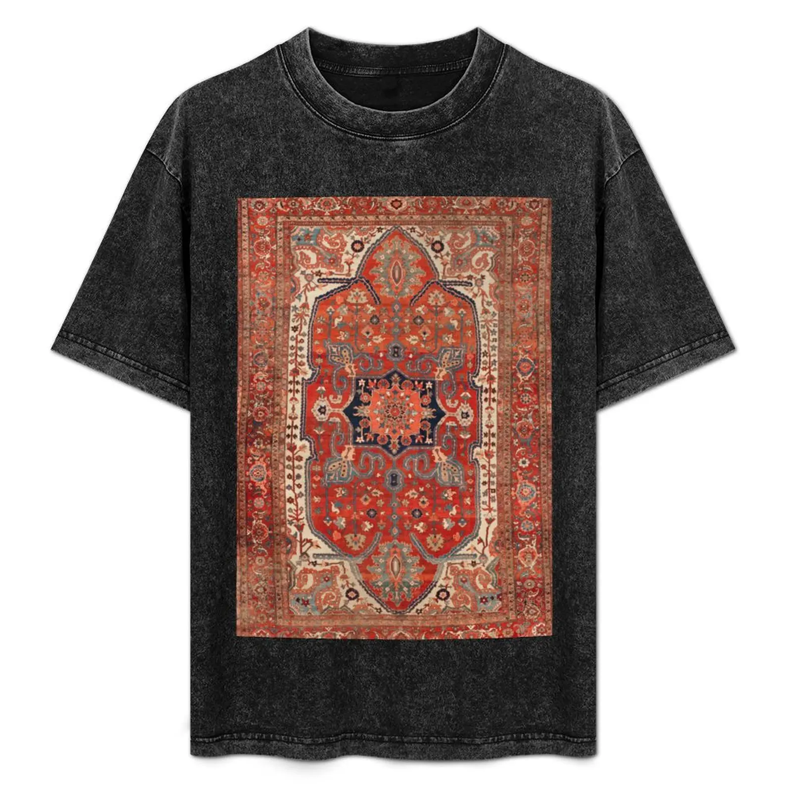 

Heriz Persian Carpet Print T-Shirt Casual Everyday Wear T-Shirt