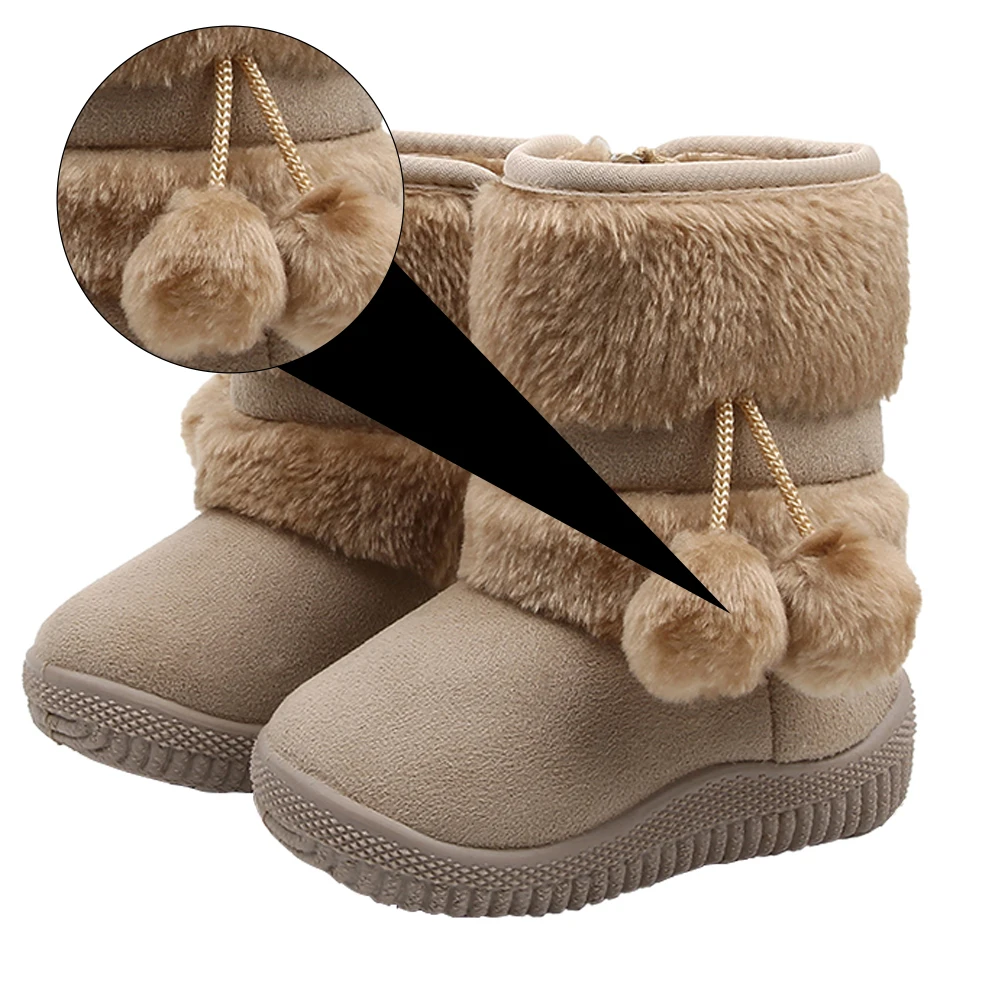 

1 Pair Baby Snow Boots Winter Warm Prewalker Soft Bottom Shoes Durable Safe Adorable Design Gift For Family Friends