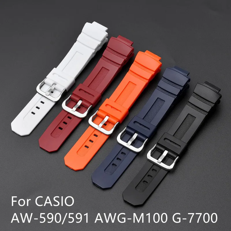 TPU watch strap Casio exclusive bracelet for Casio g-shock AW-590/AW-591 AW-5230/AW-282B   AWG-M100  AWG-M101  G-7700/G-7710