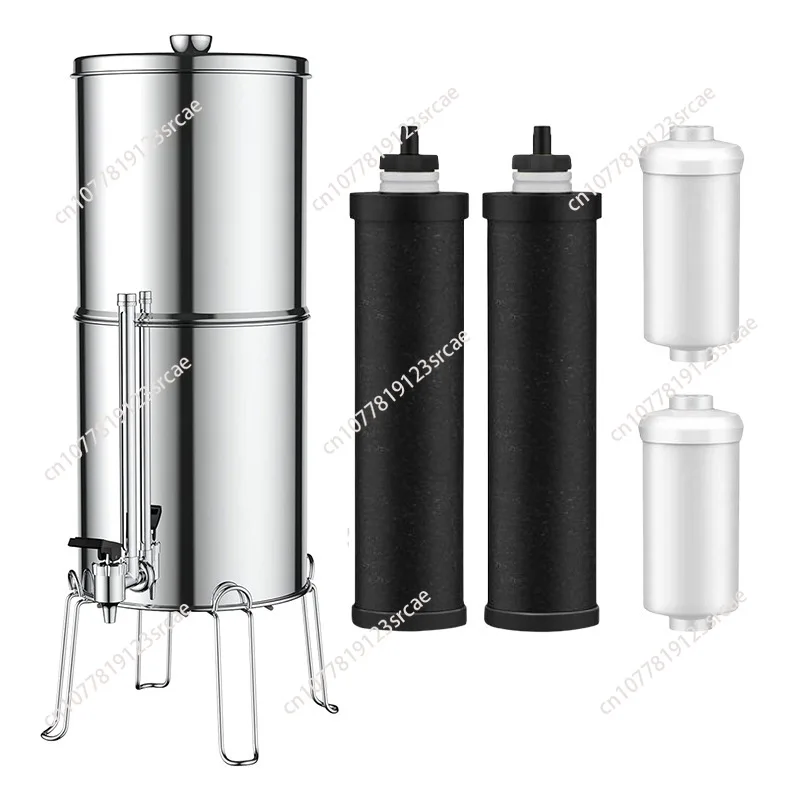 Outdoor Water Storage Filter Barrel Gravity Filtration System Stainless Steel Countertop Filter Barrel Household Water Purifier