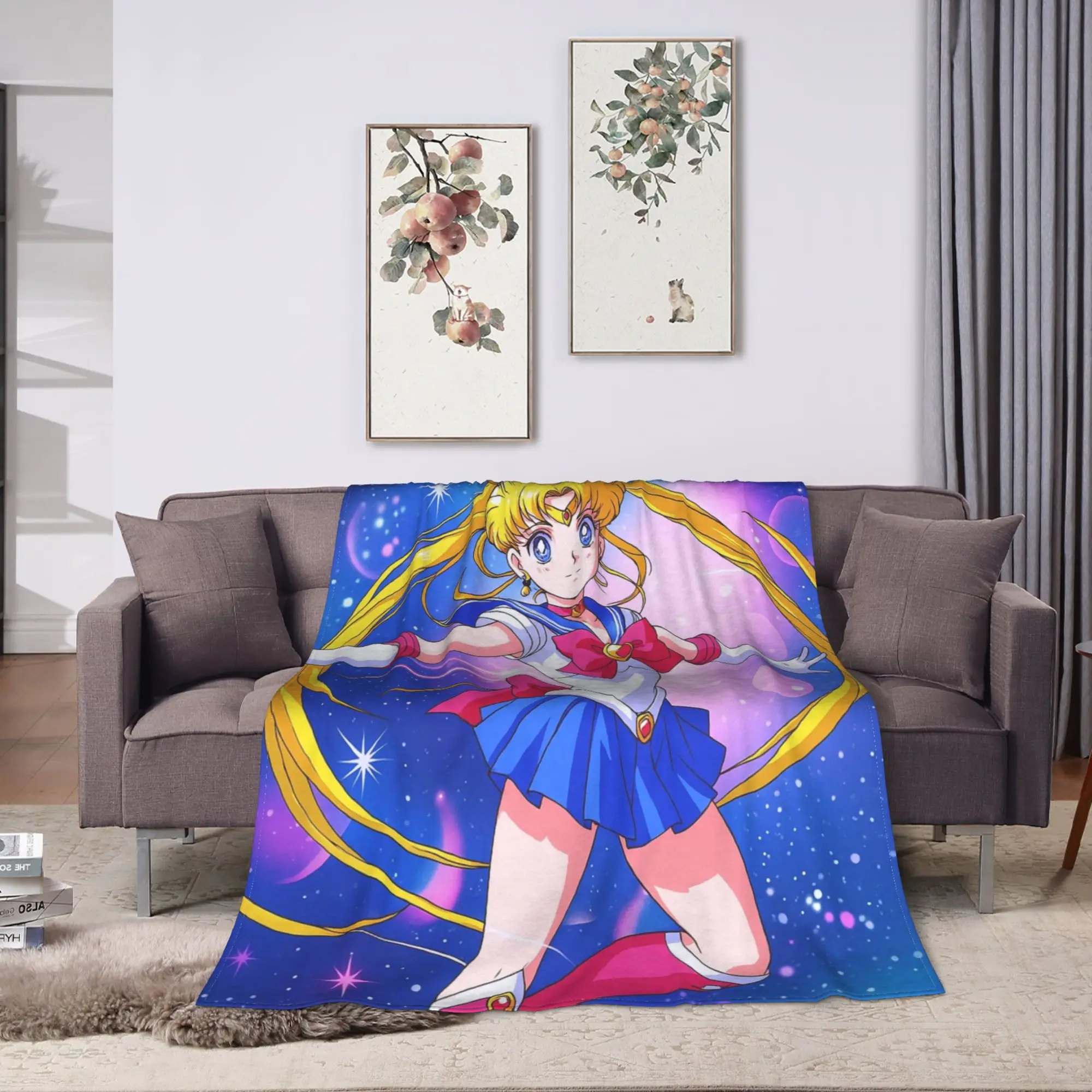 S-Sailors أقمار لينة بطانية دافئة الاطفال أفخم الفراش يلقي طباعة في الهواء الطلق الفانيلا المفرش أريكة غطاء سرير