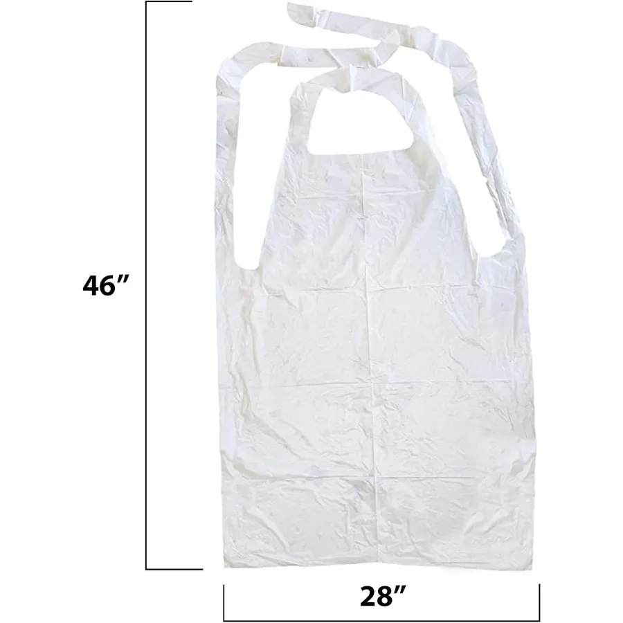 Grembiule da cucina usa e getta per servizi di ristorazione e uso domestico 46 x 28 Grembiule in plastica bianca con tracolla regolabile Leggero