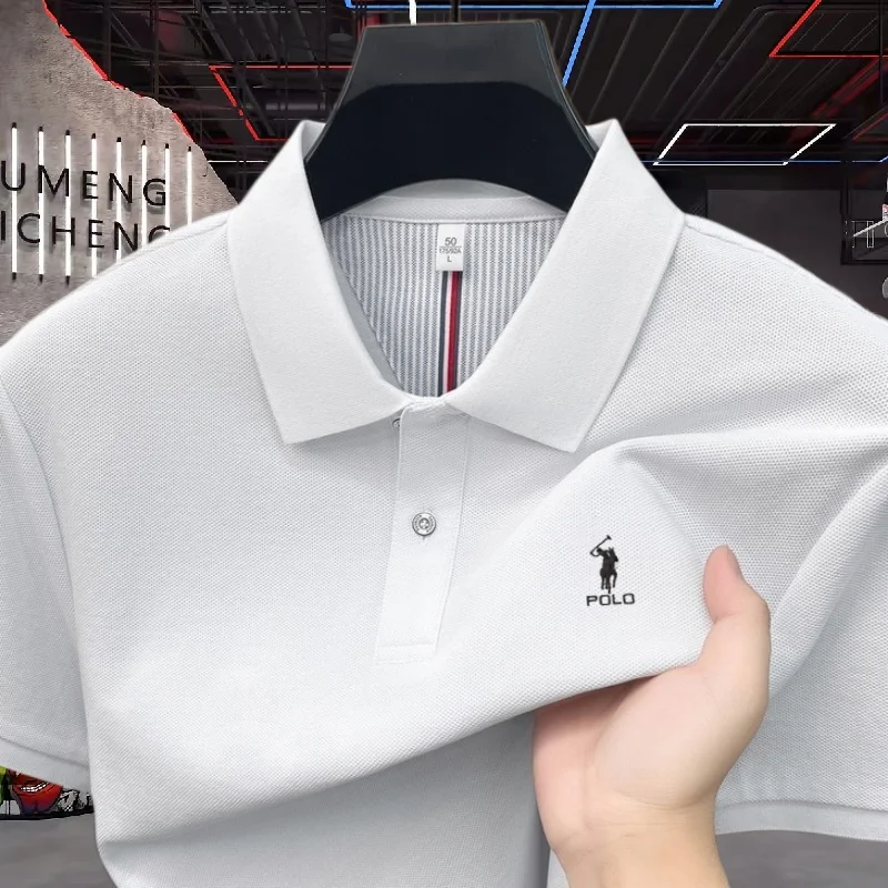

100% pure cotton high-end brand men's short sleeve polo shirt summer fashion luxury pony embroidery golf Paul top casual T-shirt