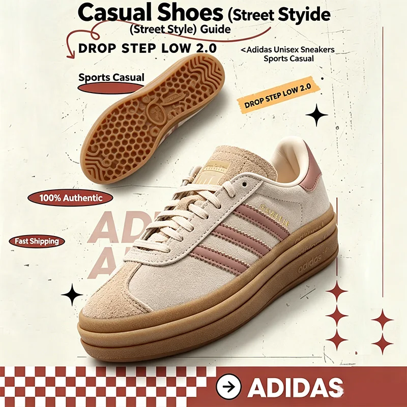 Adidas samba Trefoil Women's Platform German Trainers, Stylish Comfortable Wear-resistant Low Top Casual Sneakers JS3893