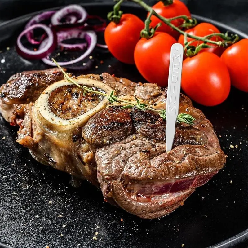 AB34-Steak Markers Temperature Sticks Meat Doneness Picks 5 Doneness Label Levels