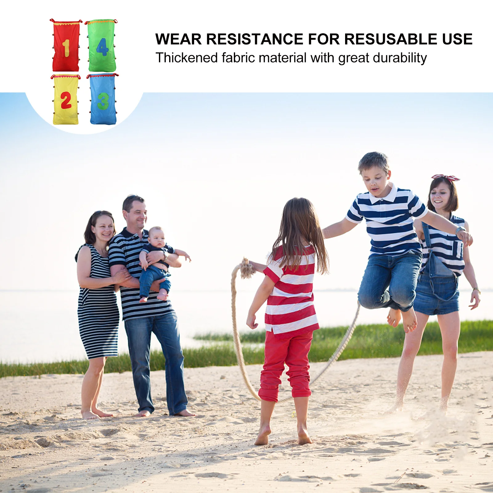 

4pcs Sack Race Bags Heavy Duty Thickened Fabric Kids Outdoor Game Set Durable Colorful Hop Bags For Children Reusable Playground