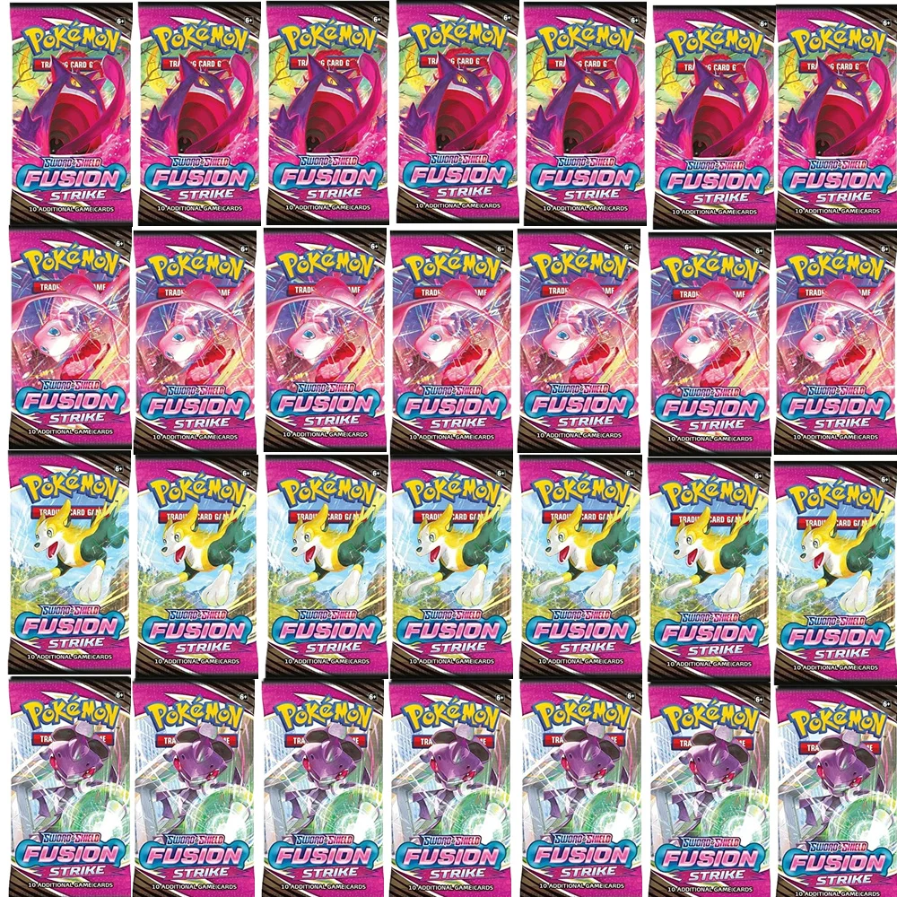 Pokemon Tcg Shield Fusion Strike Booster Box Card Random 1 Pack English Trading Cards Cartoon Animation Game Collection Card Toy