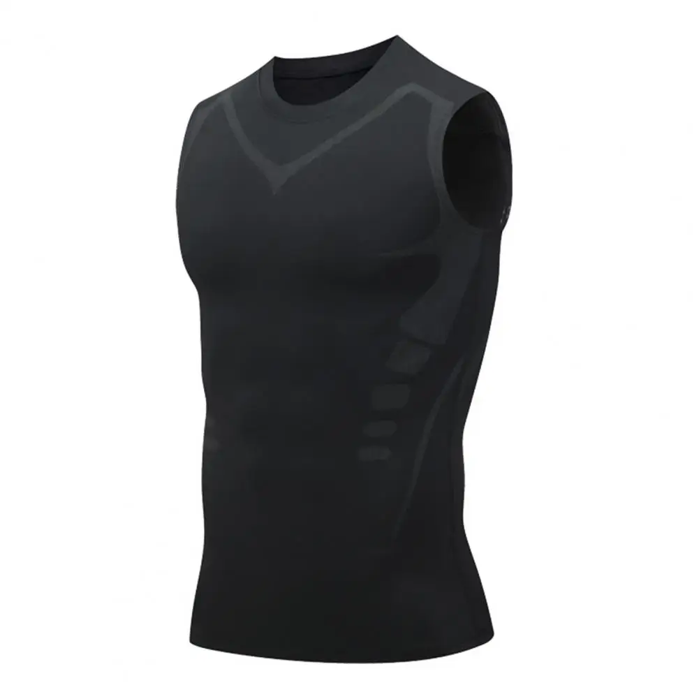 Camiseta moldeadora de cuerpo para hombre, chaleco deportivo ajustado de alta elasticidad para gimnasio, correr, baloncesto, camiseta sin mangas de compresión de secado rápido