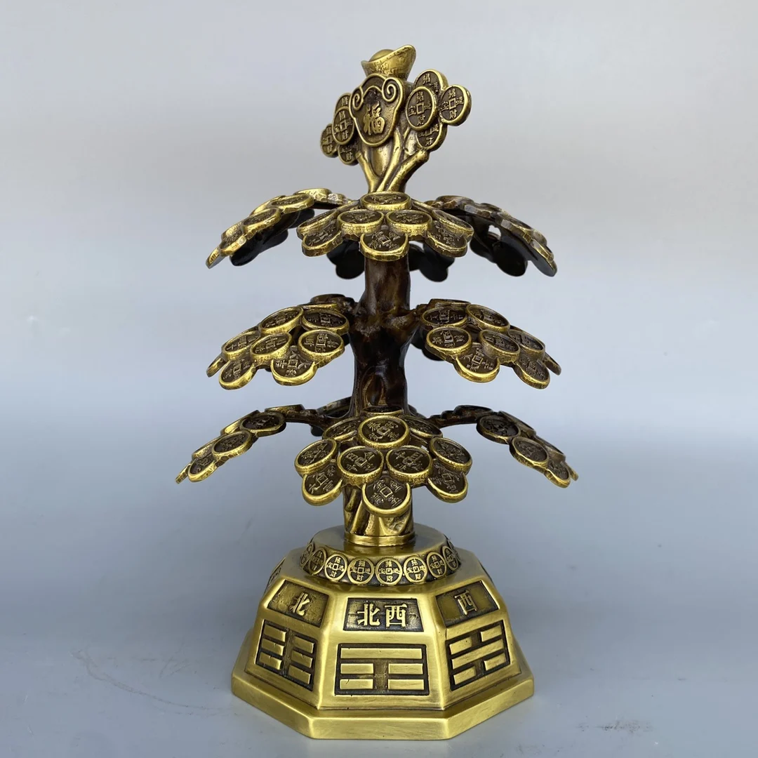 Bronze Statue Feng Shui Bagua Shake Money Tree 15x15x25cm, 1.4kg,  18x18x35 cm, 2.5 kg,  35x35x45 cm, 8 kg,