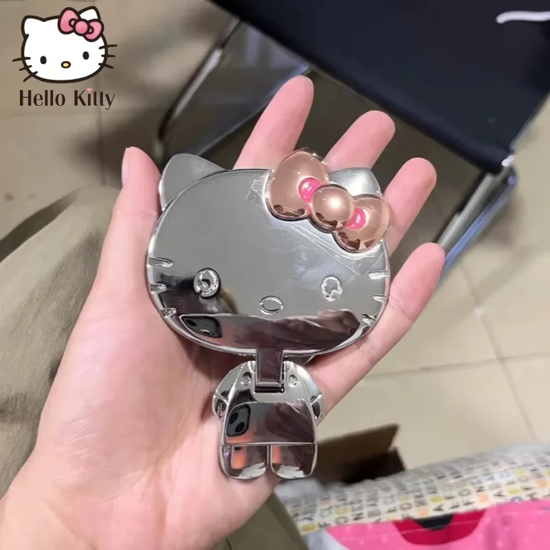 Hot New Hello Kitty Shiny Sticking Diamond Makeup Mirror Cartoon Cute Toy Lovely Mini Mirror Comb Combination Portable Girl Gift