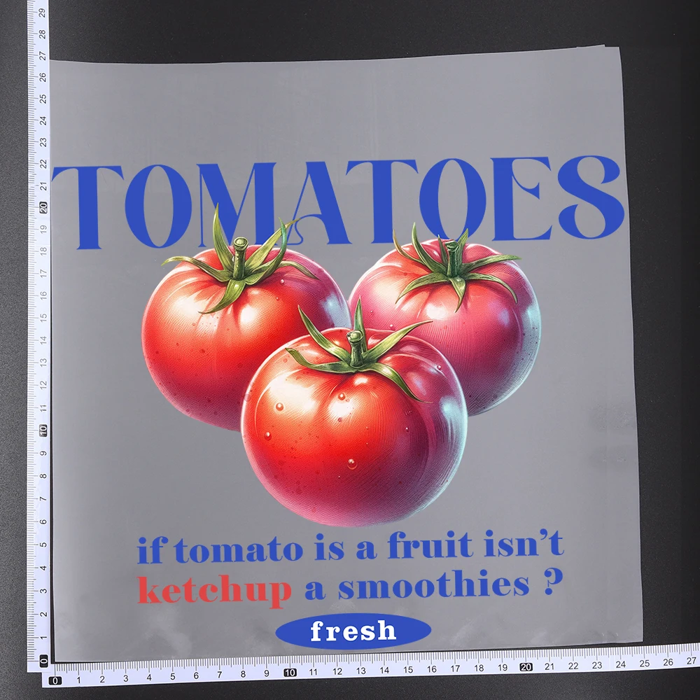 25CM Fruit Strawberry Tomato Cherry Transfer Patches For Clothes Sticker DIY A-Level Washable Shirt Iron-on Thermal Stickers