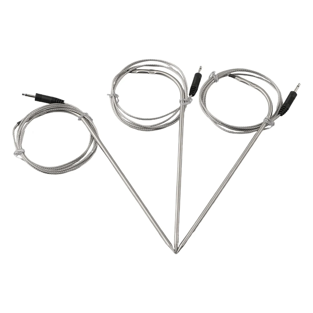 3PCS Replacement Probes for BBQ Thermometer with DC2 5 Connector High Temperature Resistance & Compatible with IBBQ 4T / IRF 4S