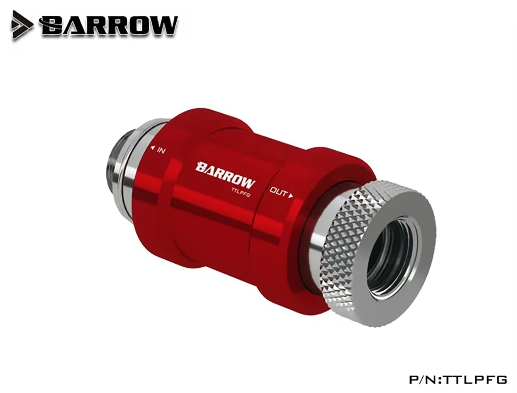 Barrow Hand Push วาล์วสวิทช์ G1/4 ด้ายชาย Famale Flat Push Type วาล์วหยุดน้ําสวิทช์โลหะ Cooling System FITTING