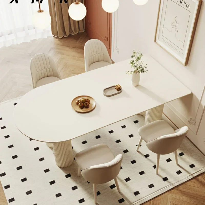 

Nordic White Modern Dining Table Kitchen Chairs Luxury Design Side Dining Table Restaurant Tavolo Pranzo Home Furniture HDCZ