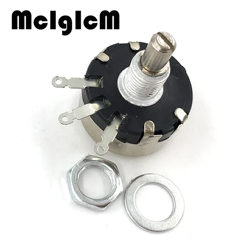 WX110(010) 6mm Round Metal Shaft Single Turn Wire resistor Wound Potentiometer 1k 2.2k 3.3k 4.7K  5.6k 6.8k 10k 22k ohm