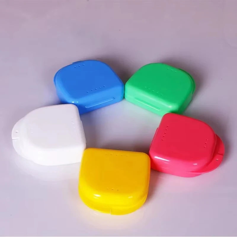 1Pc Plastic Denture Box Orthodontic Retainer Case False Teeth Storage Container Portable Travel Protective Dental Care Accessory