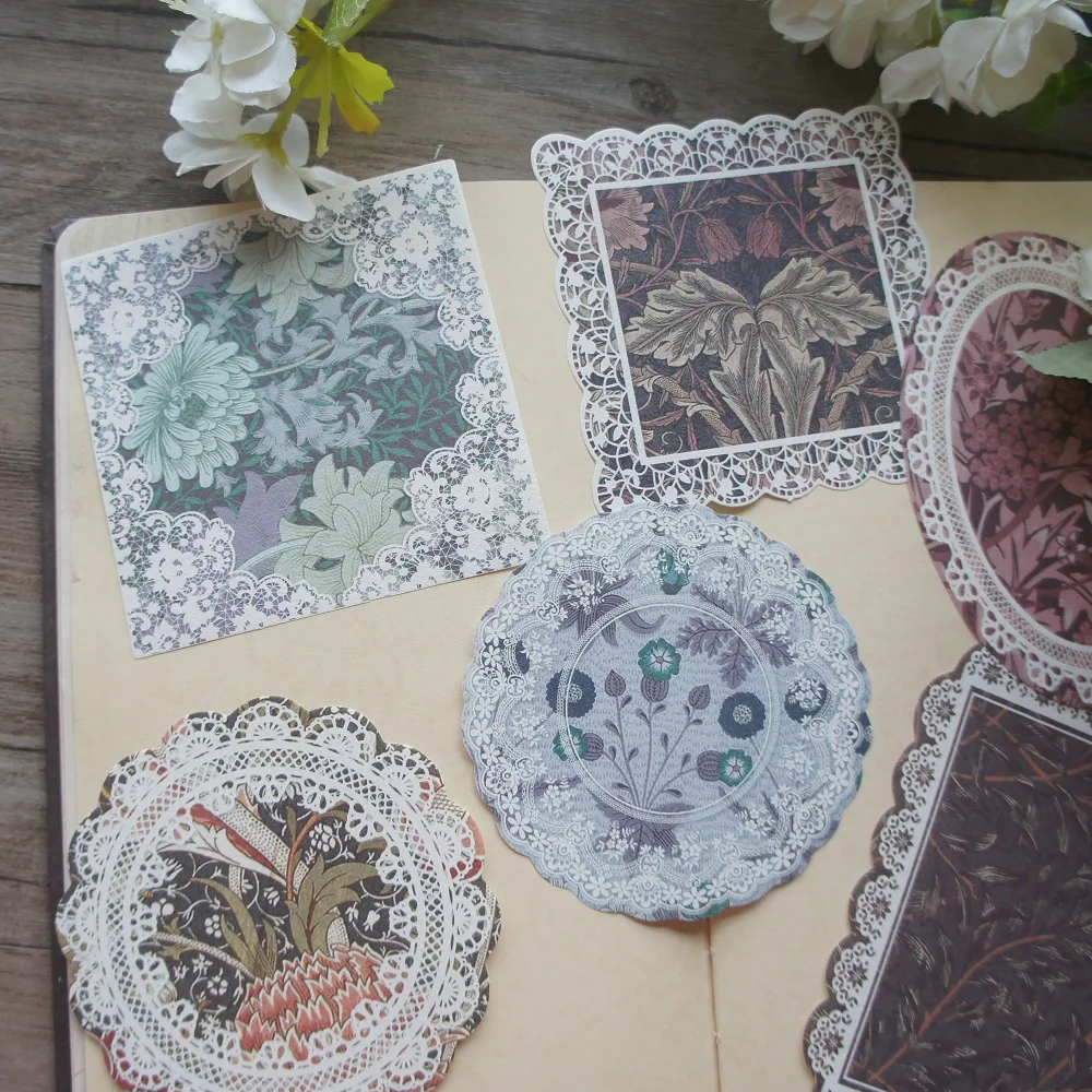 

40pcs Vintage Complex Flower Leaves Pattern Design Creative Craft Paper Background Scrapbooking Gift DIY Use