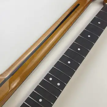 電吉他琴頸,ST型烤楓木,亮光火焰紋玫瑰木指板,22品,適用於吉他製作 10 best sales 烤楓木琴頸 Strat - №4
