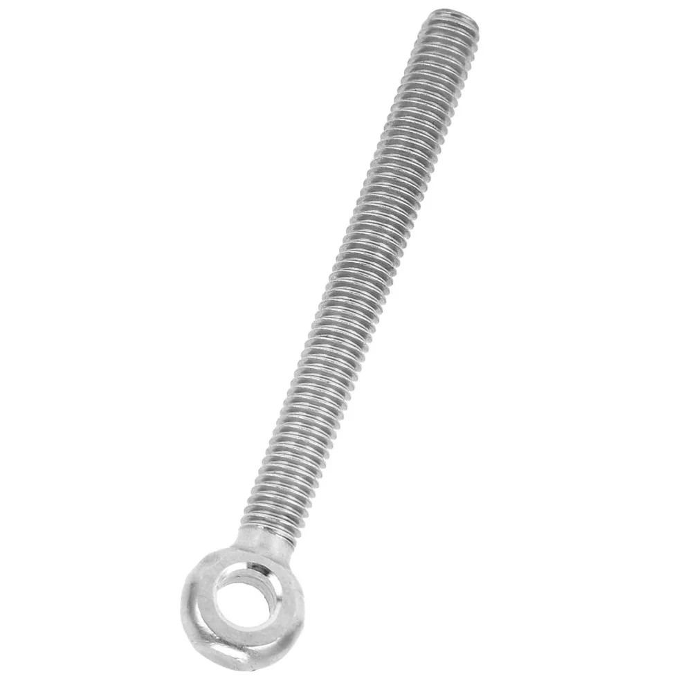 10pcs 304 Stainless Steel​ Eye Bolts ​M6x60mm​ Tightening Connecting​ Lifting Shoulder Eye Bolts​ Silver​ Screws Hooks