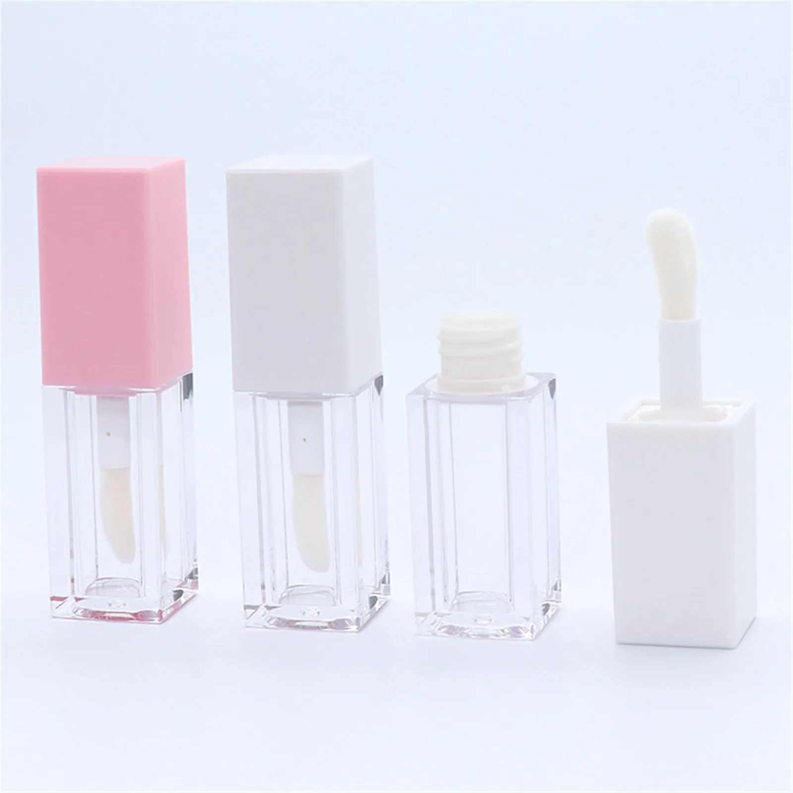 Tubo de brillo de labios vacío, botellas rellenables de plástico transparente, tubo de esmalte de labios, botella de lápiz labial DIY, contenedor de muestra de cosméticos, 5ml