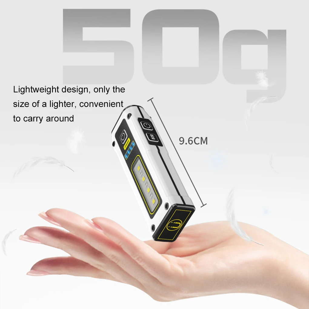 Potente reflector para aventuras al aire libre, compacto y versátil, fácil de llevar, recargable