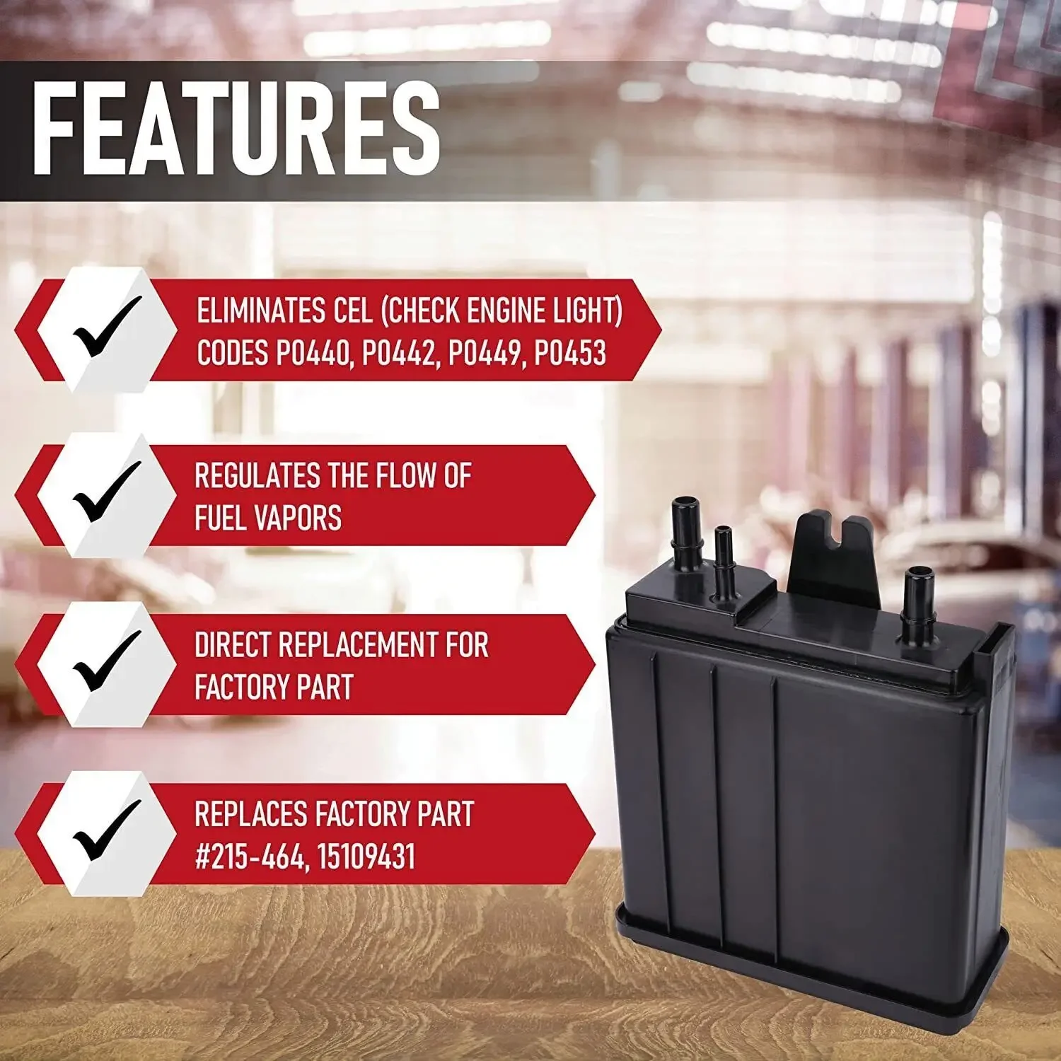 15109431 4B1200 CP434 CP524 VC4123 플라스틱 증기 캐니스터 2004-2005 캐딜락 에스컬레이드 쉐보레 타호 5.3L SRX 3.6L TG-002용