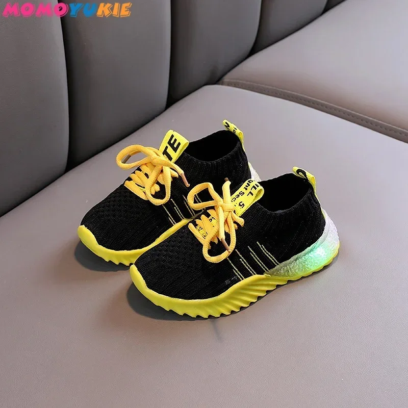 Size 21-30 Children LED Sneakers With Light Up sole Baby Led Luminous Shoes for Girls /Glowing Lighted Shoes for Kids Boys