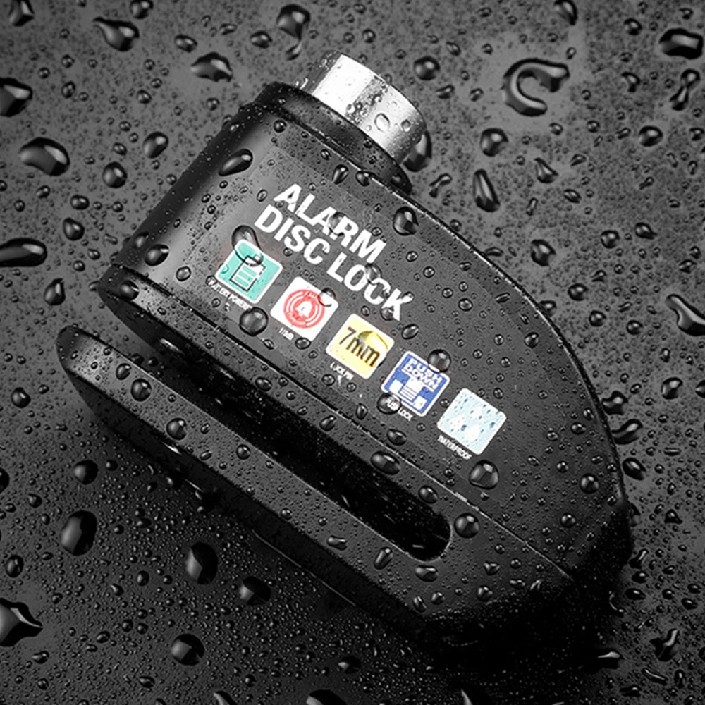 Motorcycle Bicycle Lock Alarm Safety Protection Padlock Disc Aluminum Alloy Anti-Theft Reminder Rope Lock Bag Motorcycle Accesso