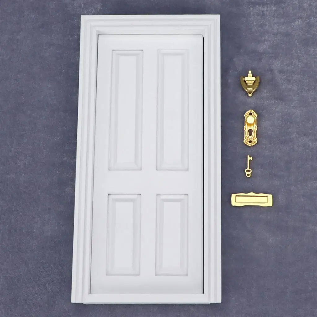 Scena modello 1/12 per casa delle bambole bianca a 4 pannelli per accessori artigianali per la decorazione del bagno