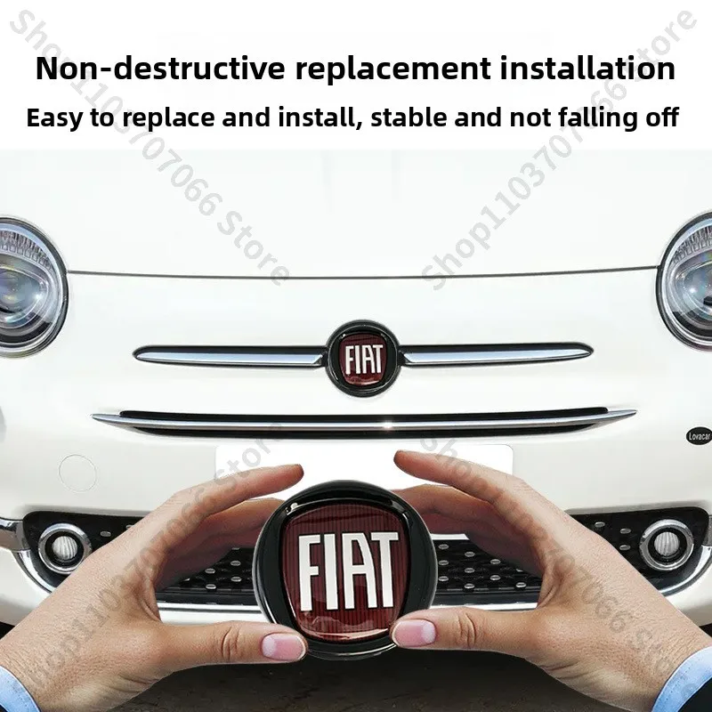 Emblema delantero de coche, emblema del maletero trasero, logo adhesivo para FIAT Strada 500 Fiorino Ottimo Fastback Tipo Bravo Punto Linea Doblo EGEA