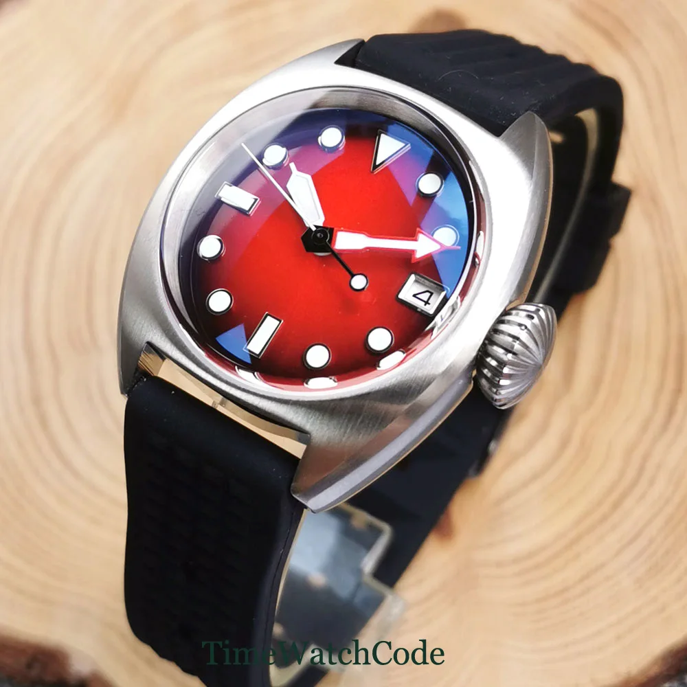 Tandorio 20ATM Automatic Watch for Men NH35 Movement Military 36mm 200m Water Resist Luminous Dial AR Coating Sapphire Crystal