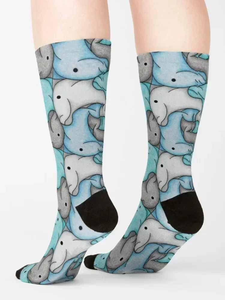 Dolphin tessellation Socks Children's Hiking boots Stockings floral Women's Socks Men's