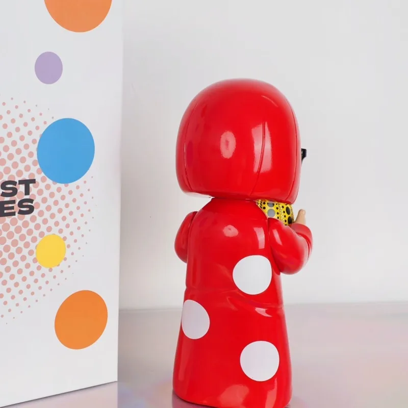 30cm figurka projektanta Yayoi Kusama abstrakcyjna rzeźba artystka dyni w kropki z falą