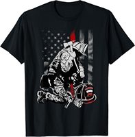 Fallen Fireman American Flag Thin Red Line Firefighter Top