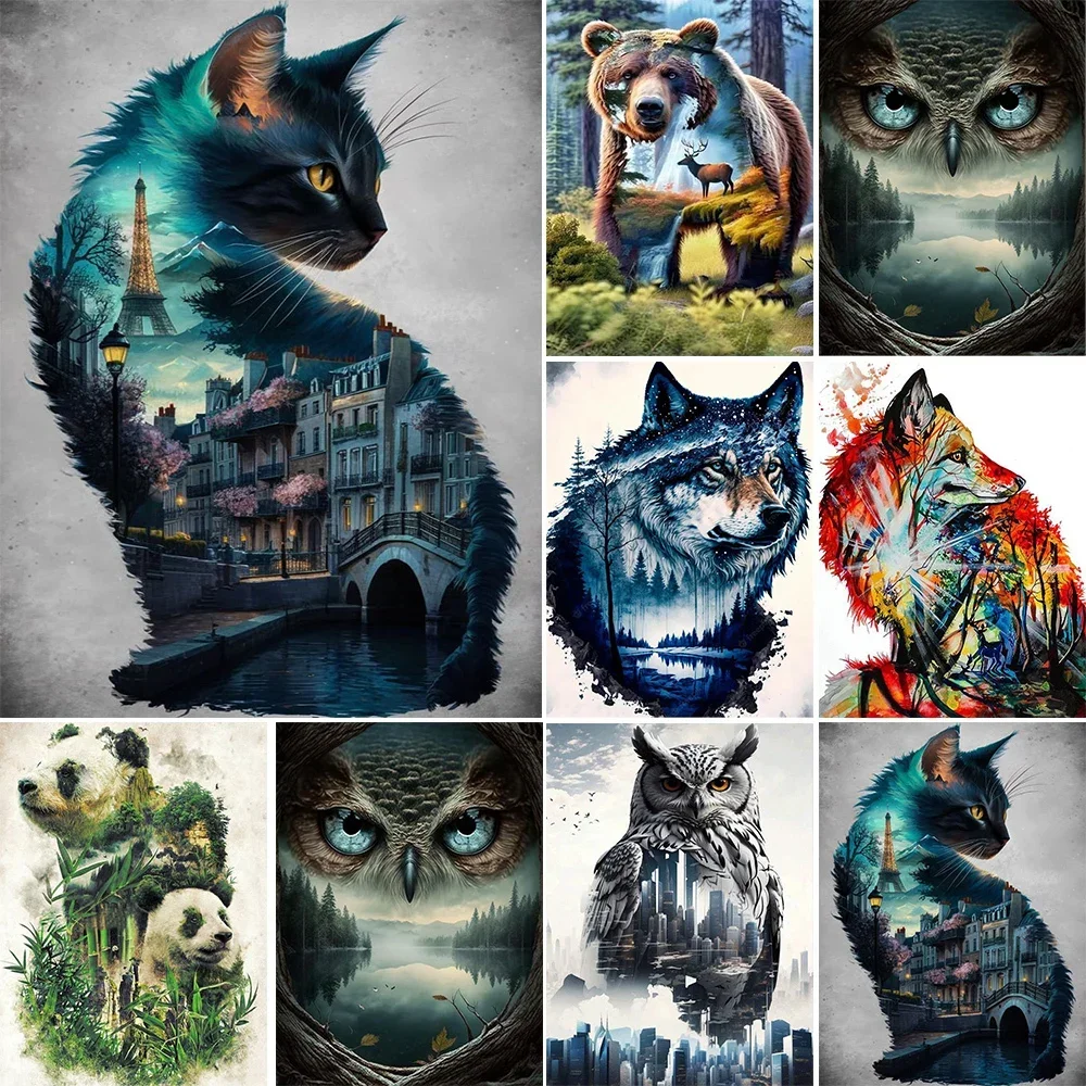 Diy Painting Package Animal Picture On Canvas Kids Acrylic Paint By Numbers Landscape Paintings On The Wall Home Decor Pintura