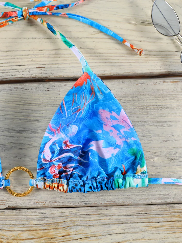 Sea style Bikinis Print Triangle Swimwear Women's Swimsuit 2025 Sexy Bathing Suit Bandage Biquini 2-Pieces Beachwear Summer