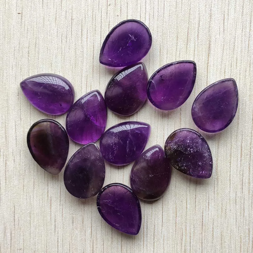 25x18mm fashion natural amethysts stone CAB CABOCHON teardrop beads for jewellery making free shipping Wholesale 12pcs/lot