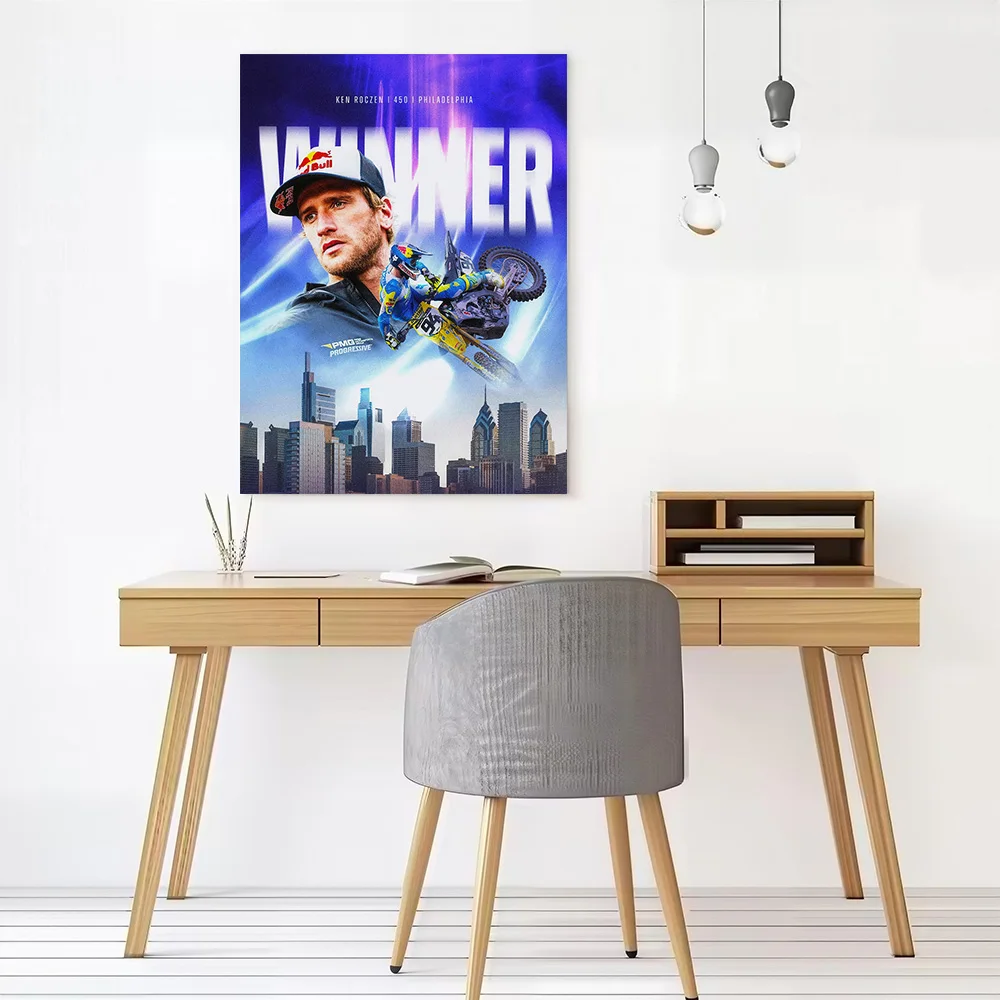 Ken Roczen Wins in Philadelphia Printed Canvas Poster Personalized High Quality Wall Art Paintings for Decor Luxury Painting