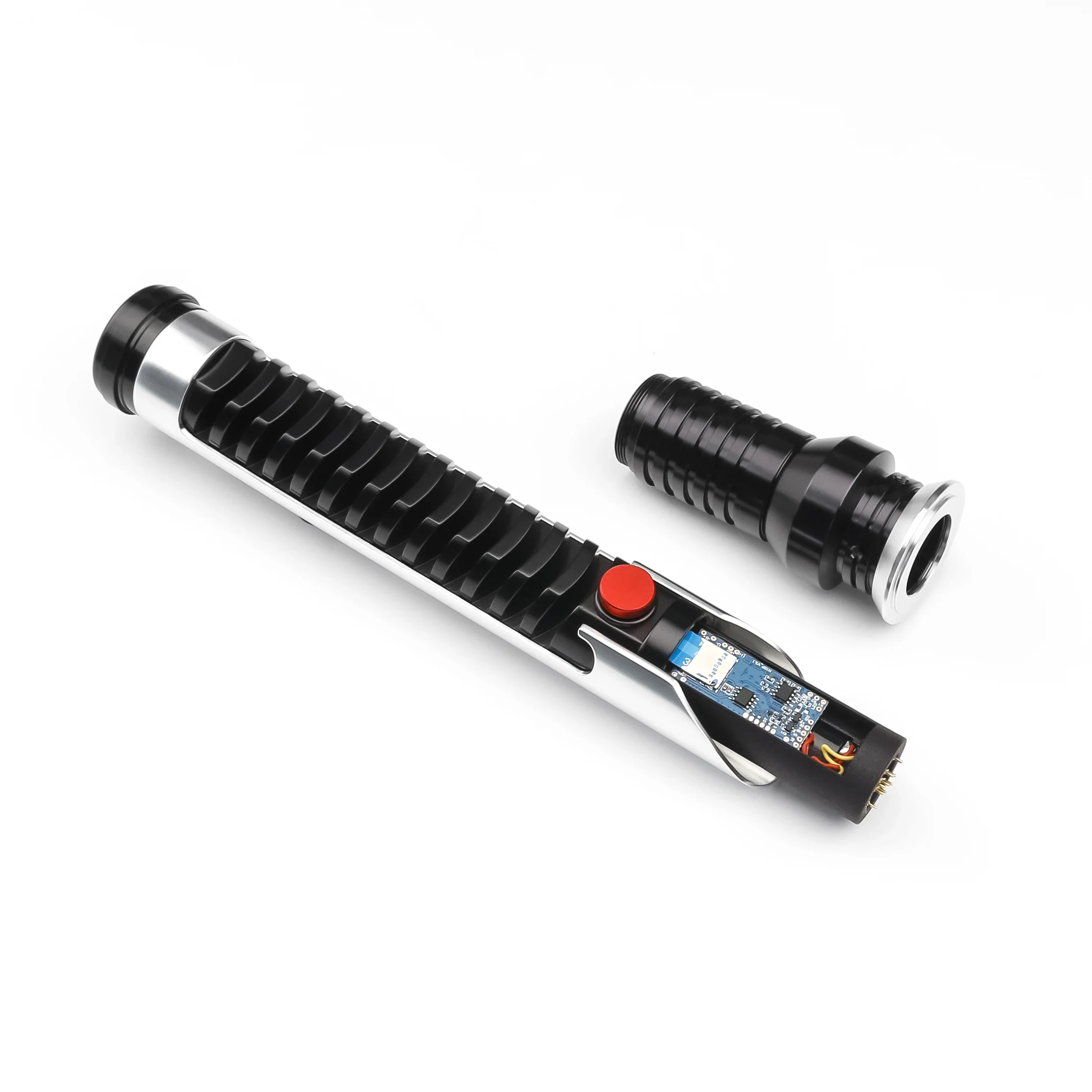 TXQSABER Qui-Gon Jinn Metal Hilt Replica Handle ไม่มีใบมีดอิเล็กทรอนิกส์ชุดอุปกรณ์เสริม RGB Neopixel Proffie 12 สี 27 เสียง FOC