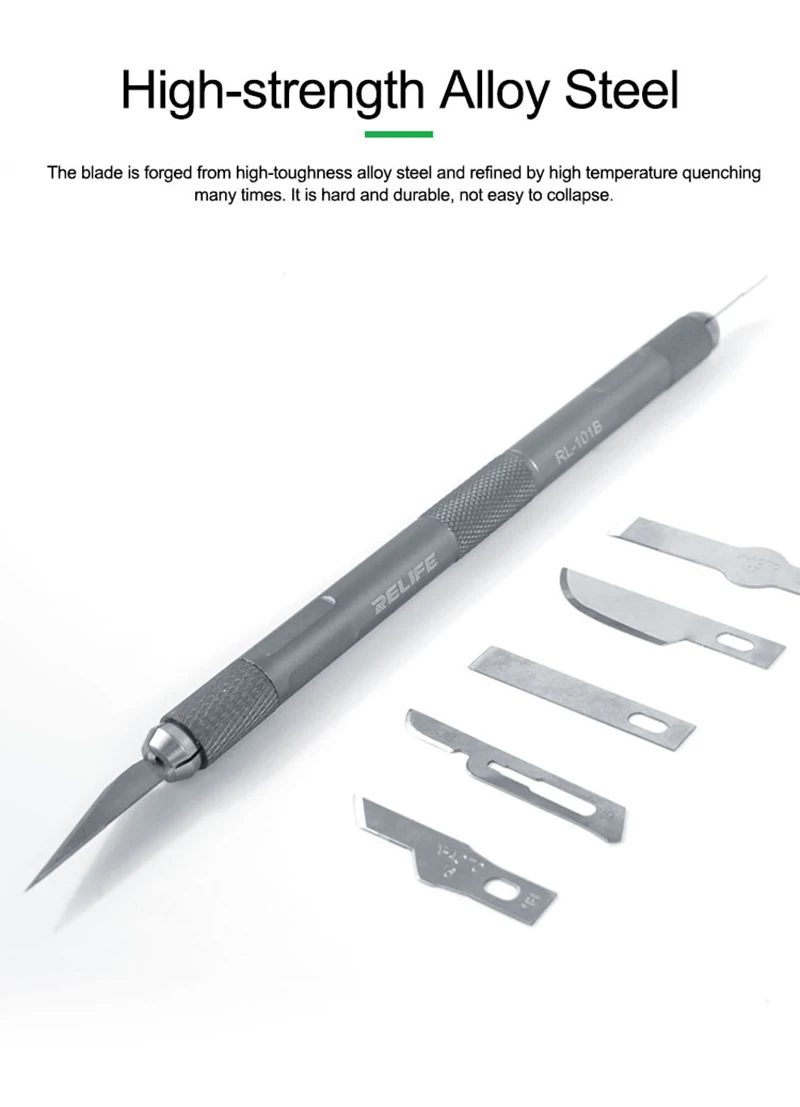 

RELIFE-Набор ножей для материнской платы мобильного телефона, ремонт микросхем печатной платы BGA, лопатка для дегумуляции, скребок, RL-101B, 8-в-1
