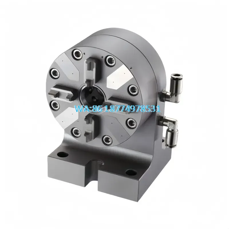 Wmwmnu Pneumatic 4 Jaw Chuck for VMC EDM 0.002mm Accuracy HRC57-62 Hardened Stainless Steel 4 Sides Workpiece